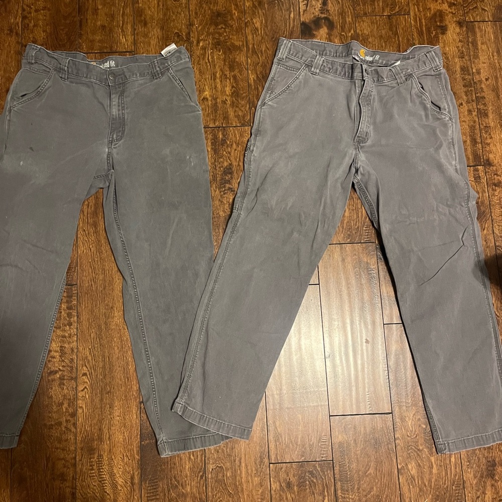 2 pair Carhartt pants 38x30